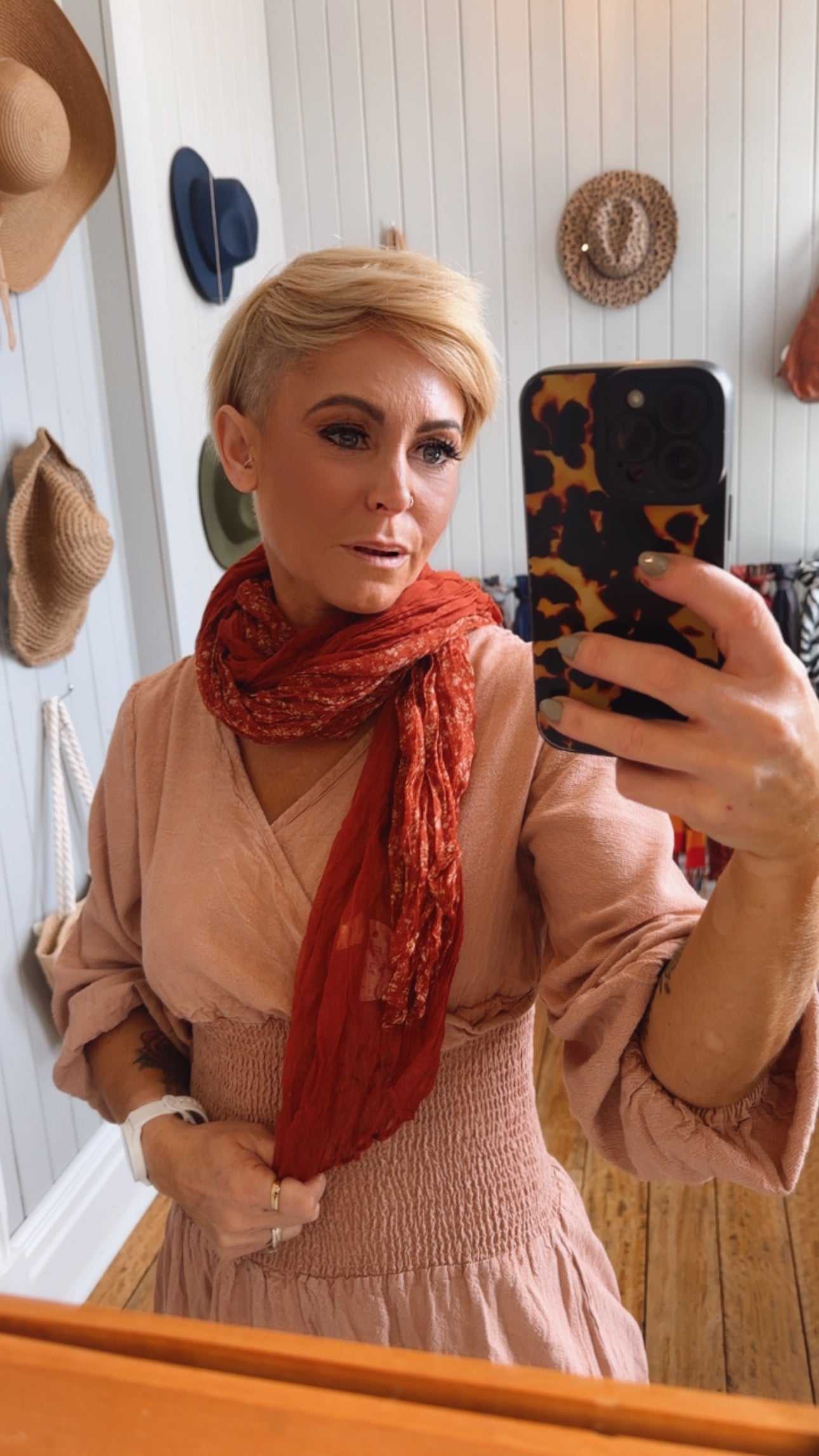 Rust Crinkle Scarf