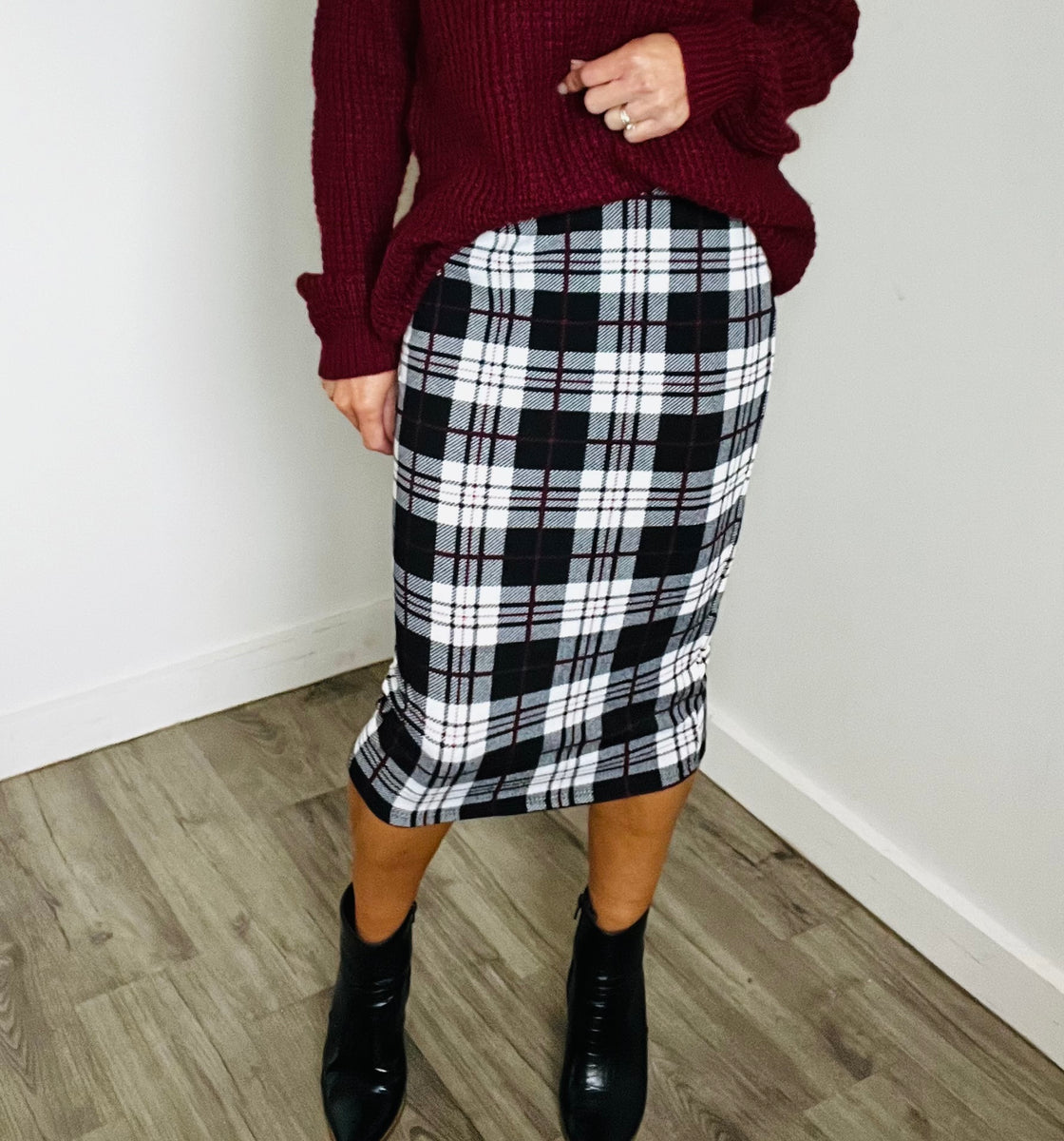 Tartan pencil skirt