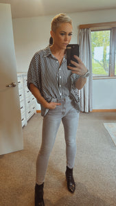 Refuge vintage grey high waist stretch jeans