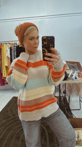 Refuge stripe chunky knit jumper