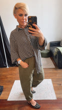 Olive Corduroy Slouch Pants