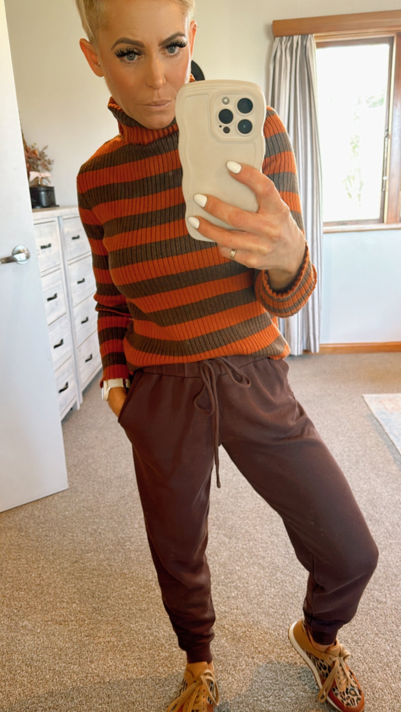 Choc brown comfy lounge knit pants