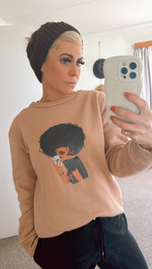 Printed crew neck sweatshirt