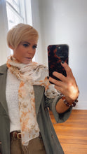 Cream & Rust Print Lightweight Scarf