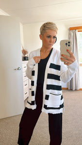 Refuge lightweight stripe knit cardigan