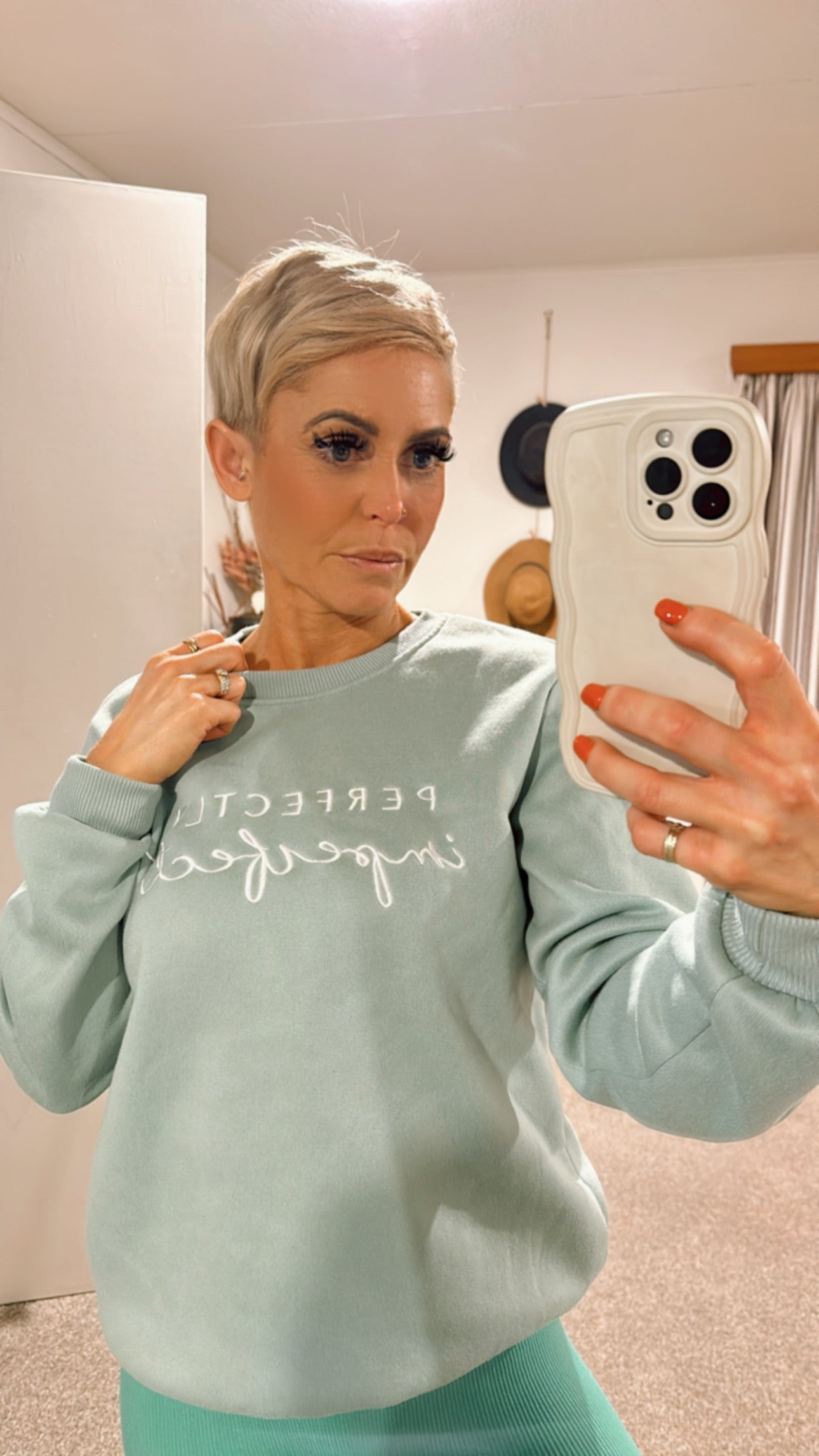 PERFECTLY IMPERFECT mint sweatshirt