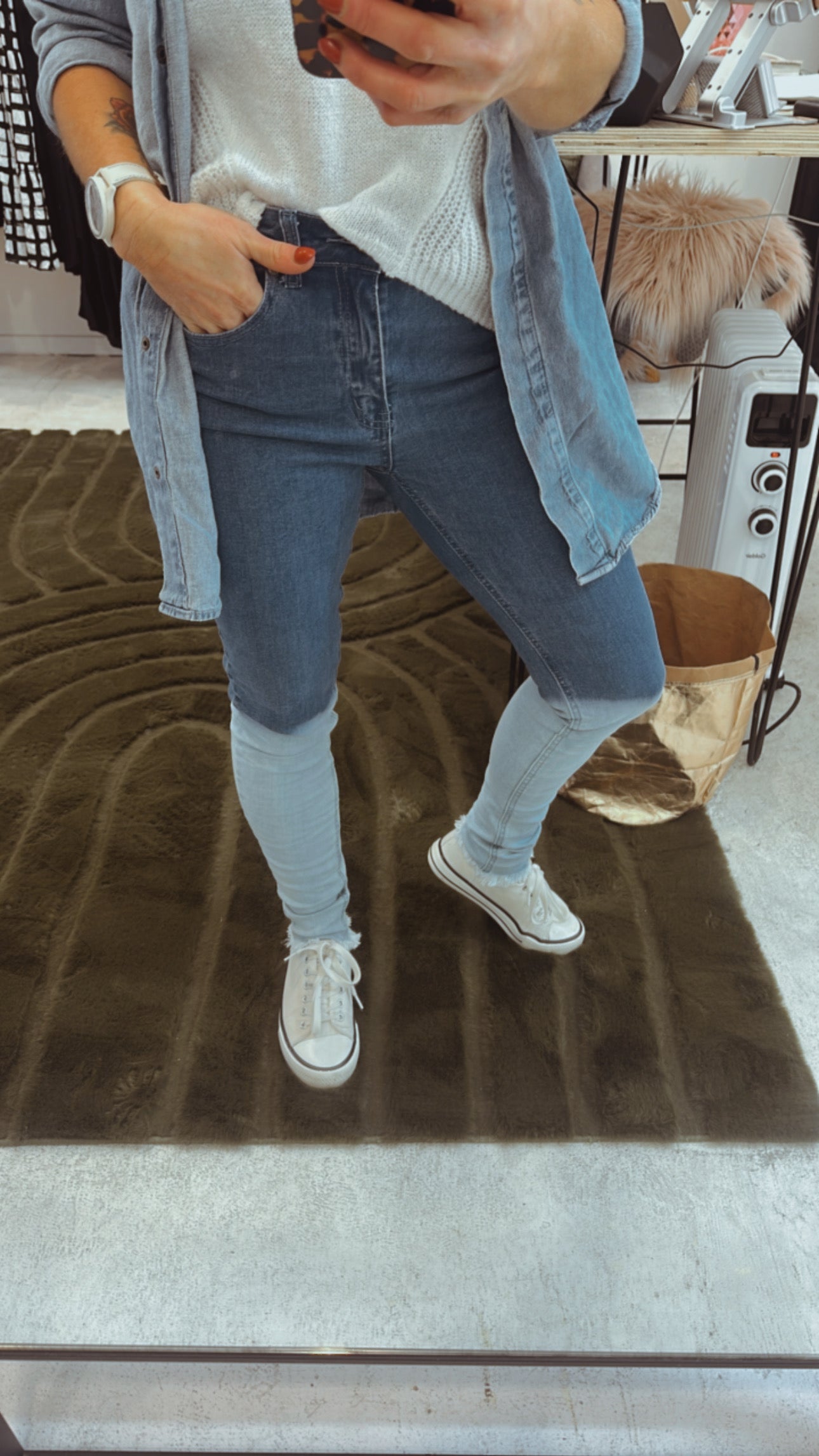 Refuge two tone stretch skinny jean