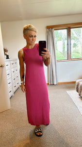 Knit fuschia maxi dress