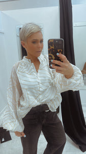So Instyle Gold Line Embossed Blouse White