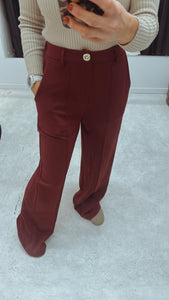 Refuge wine wide leg trousers