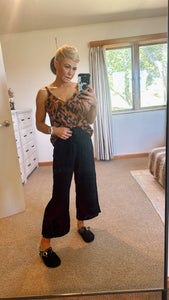 Rust animal print cami top