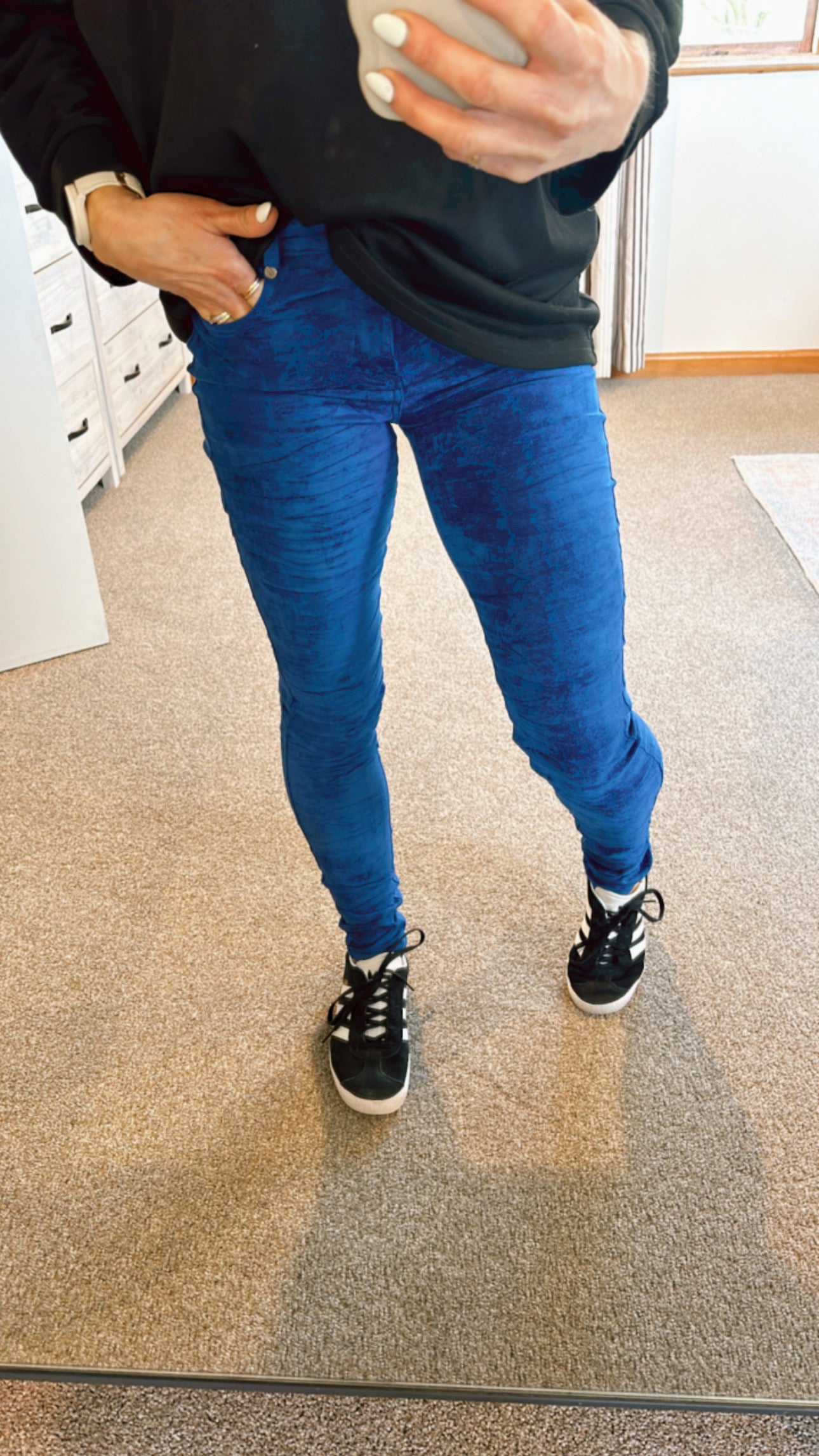 Refuge cobolt blue stretch suede jeans