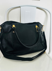 Double handle with buckle detail & long strap tote bag