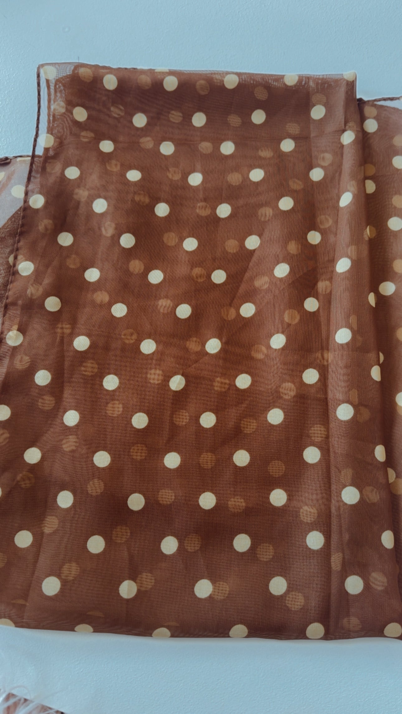 Brown polka dot scarf