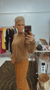 Coffee waffle knit jumper