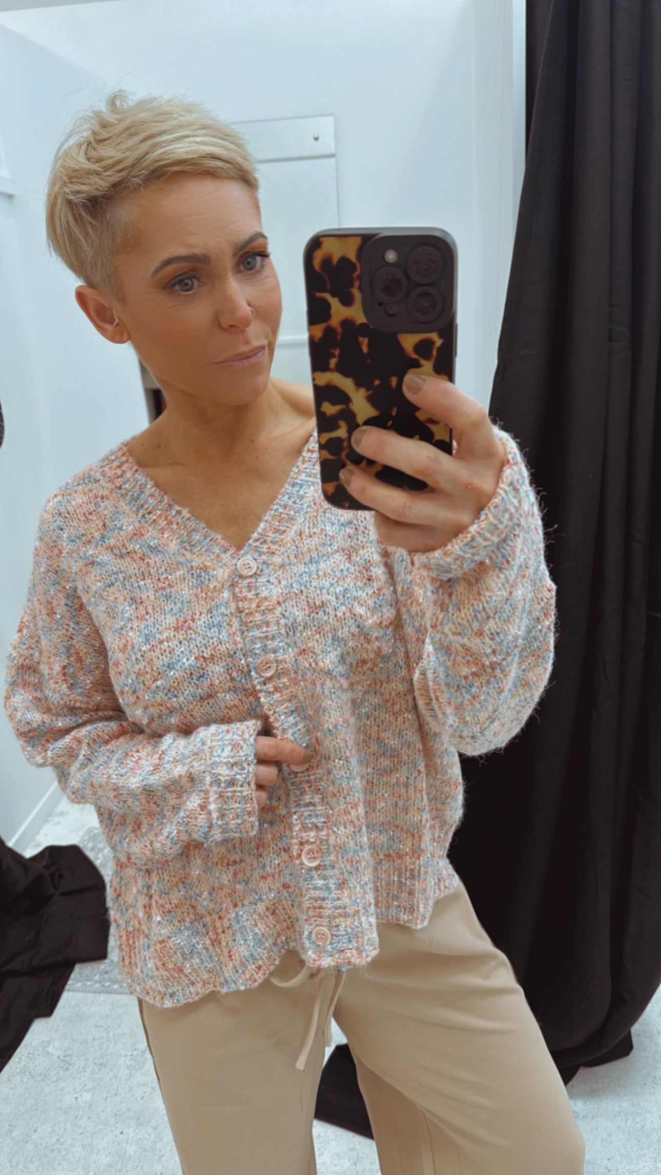So Instyle Festival Melange knit cardi
