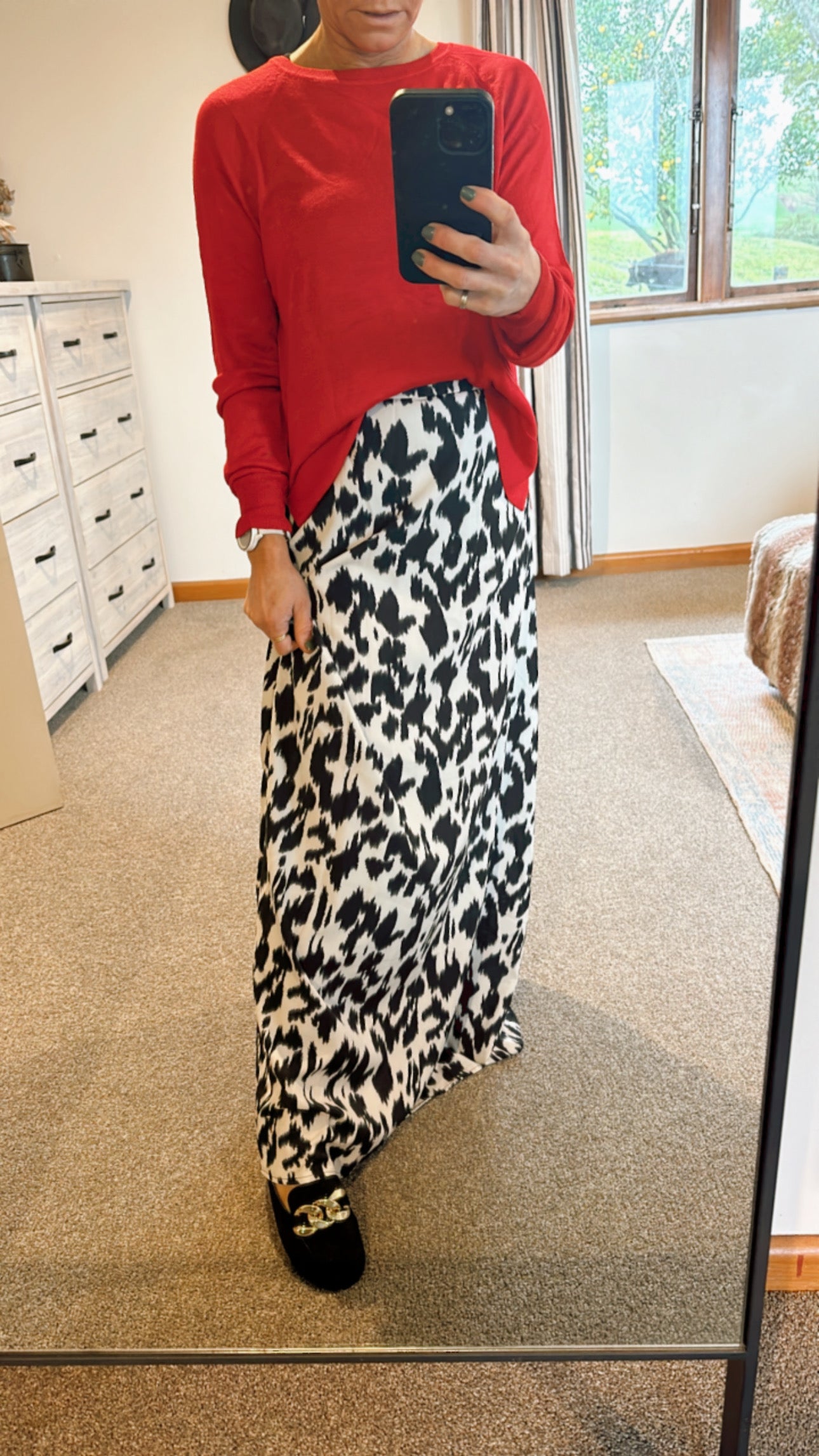 Long printed maxi skirt
