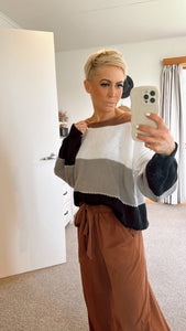 Colourblock knitted loose fit jumper