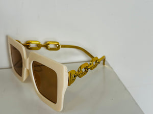 Chain detail square frame sunnies