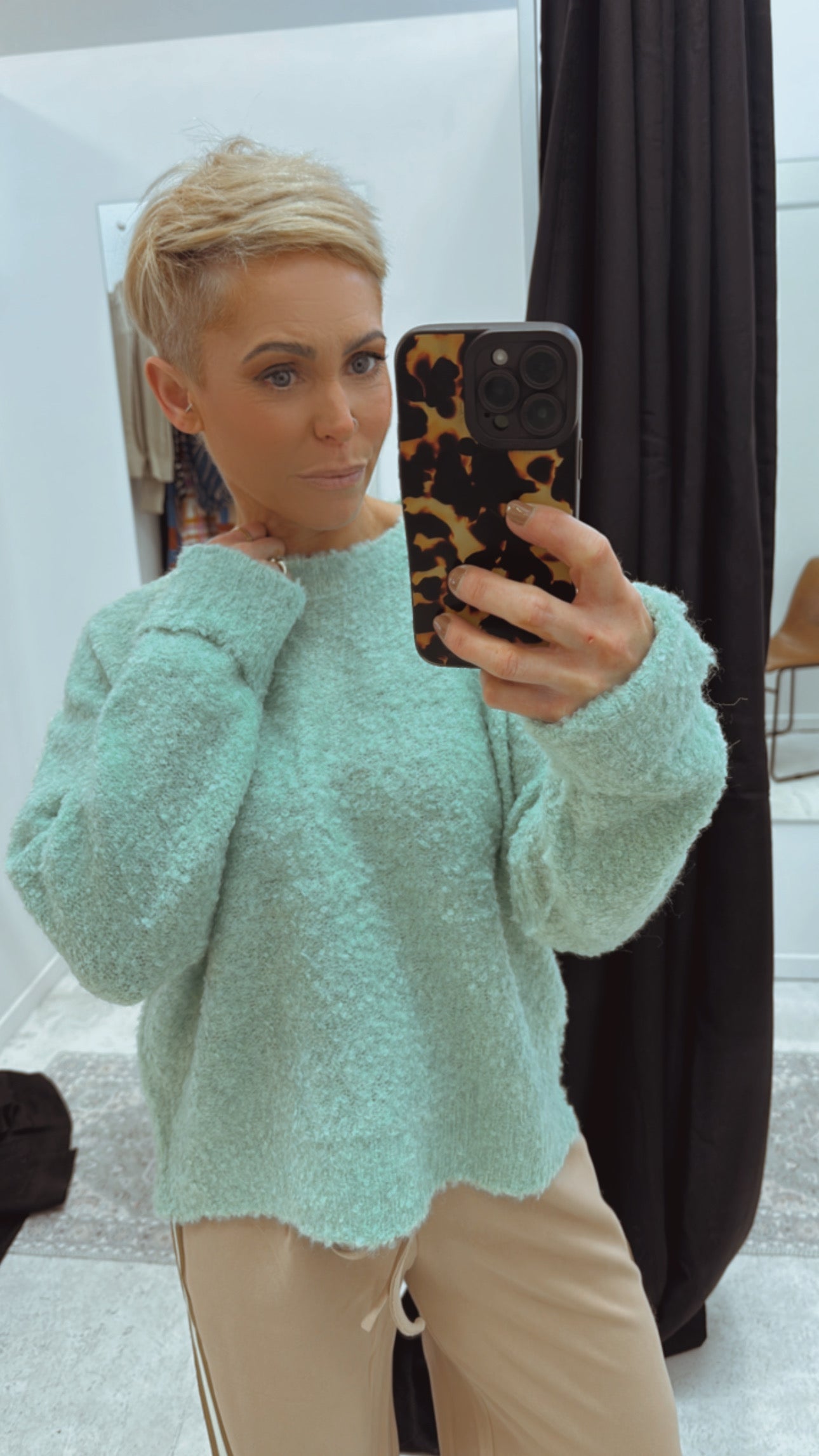 So Instyle Green Boucle knit jumper