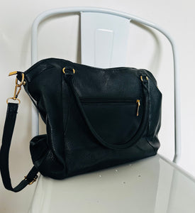 Double handle with buckle detail & long strap tote bag