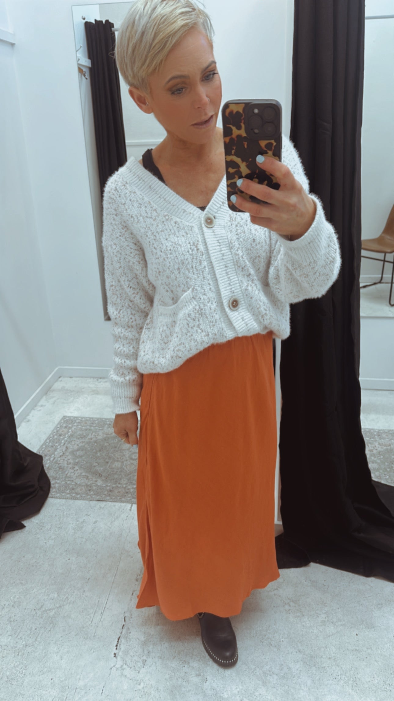 So Instyle Linen Bias Cut Skirt