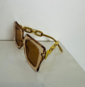 Chain detail square frame sunnies