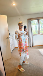 Floral print kimono kaftan