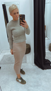 So Instyle Knit midi pencil skirt Mocha