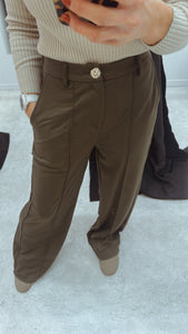 Refuge olive wide leg trousers