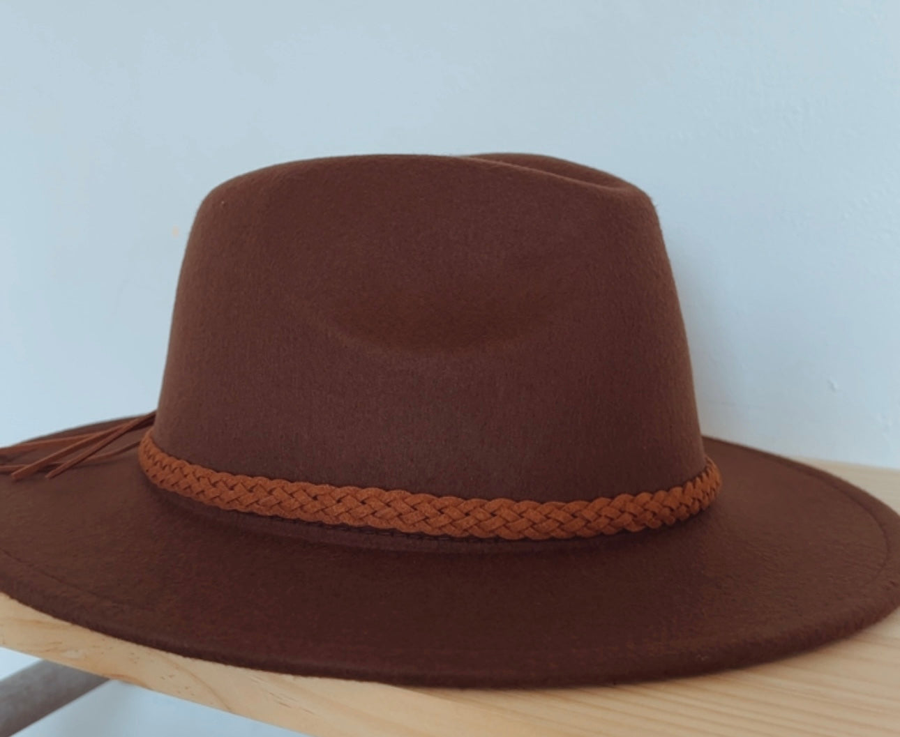 Brown Plaited Belt Fedora