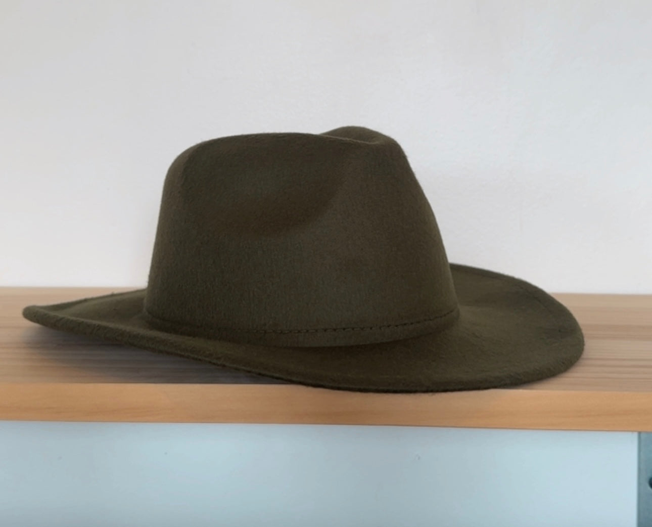 Khaki fedora hat
