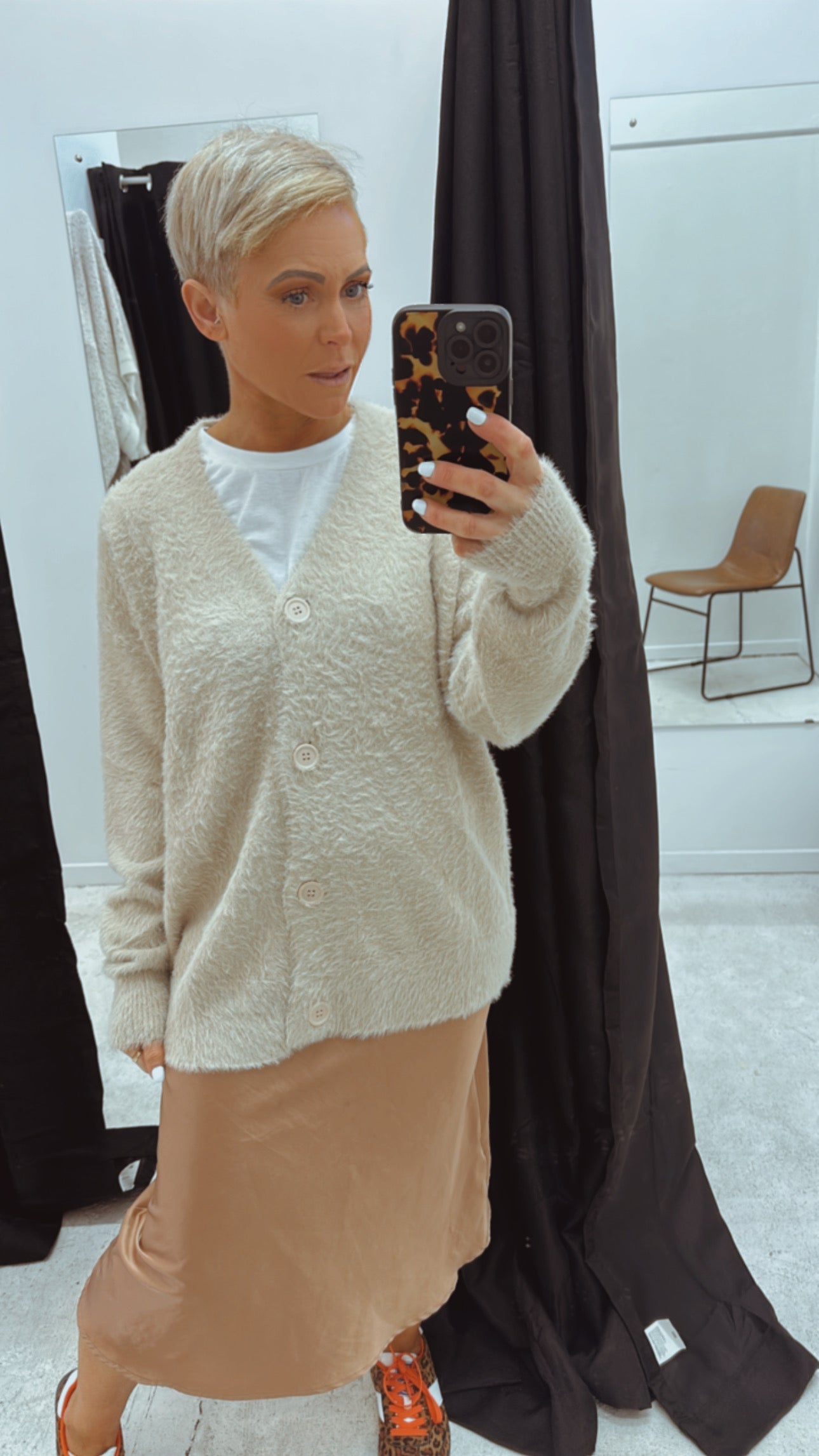 Sunny Girl fluffy V neck soft cardigan