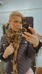 Brown leopard print scarf