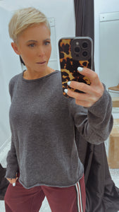 So Instyle Wool Crepe Boat neck knit top