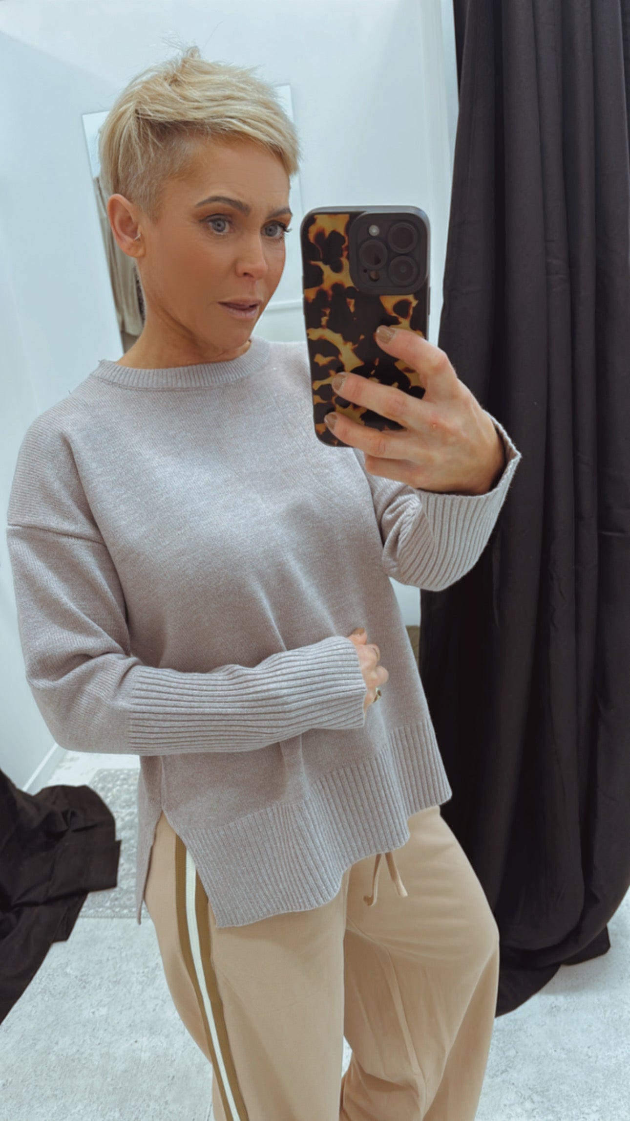 So Instyle side split knit jumper Natural