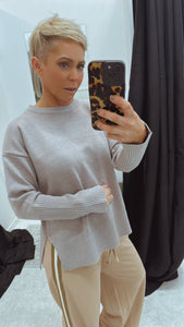 So Instyle side split knit jumper Natural