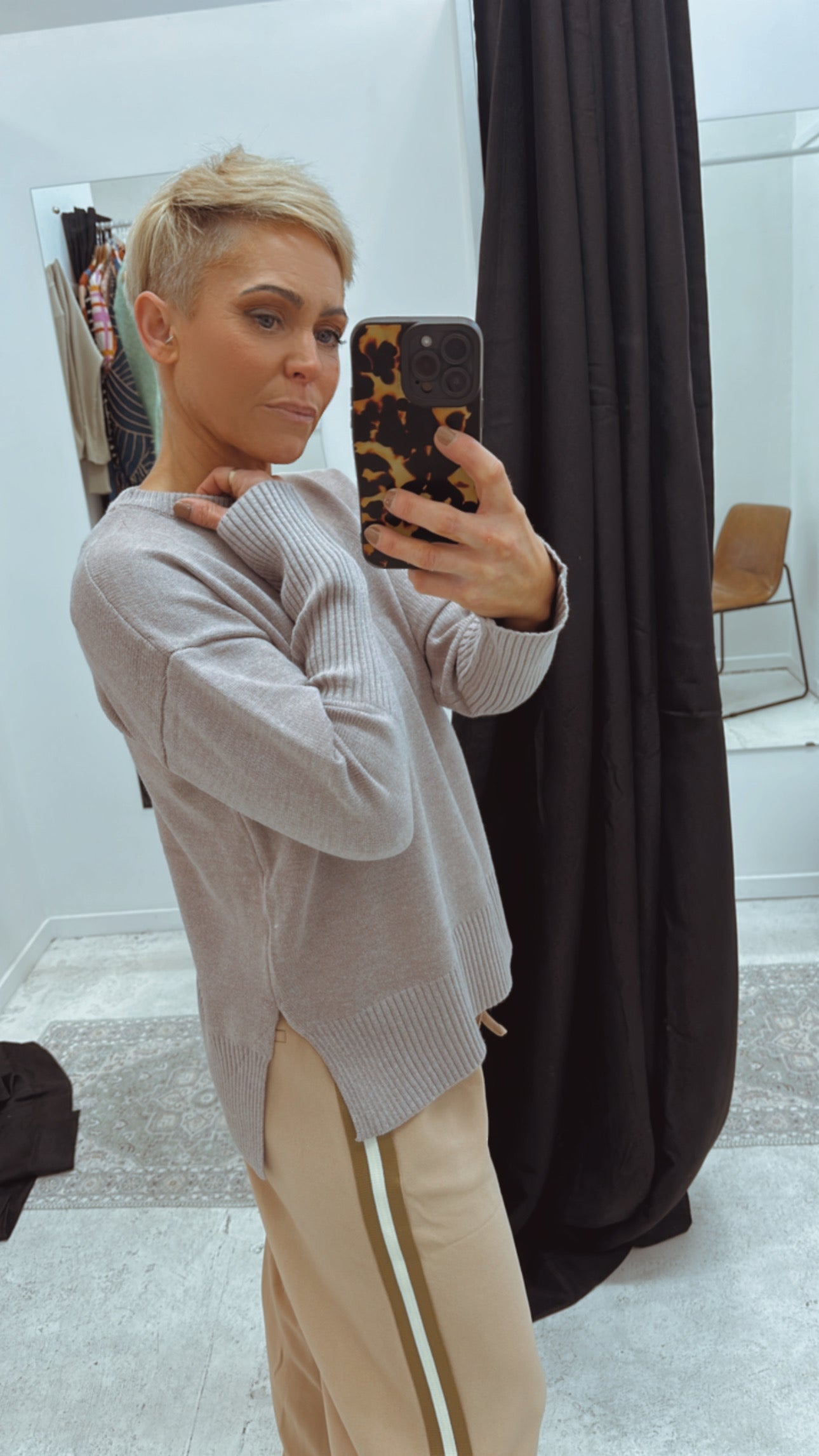 So Instyle side split knit jumper Natural
