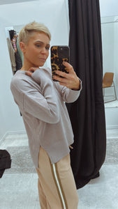 So Instyle side split knit jumper Natural