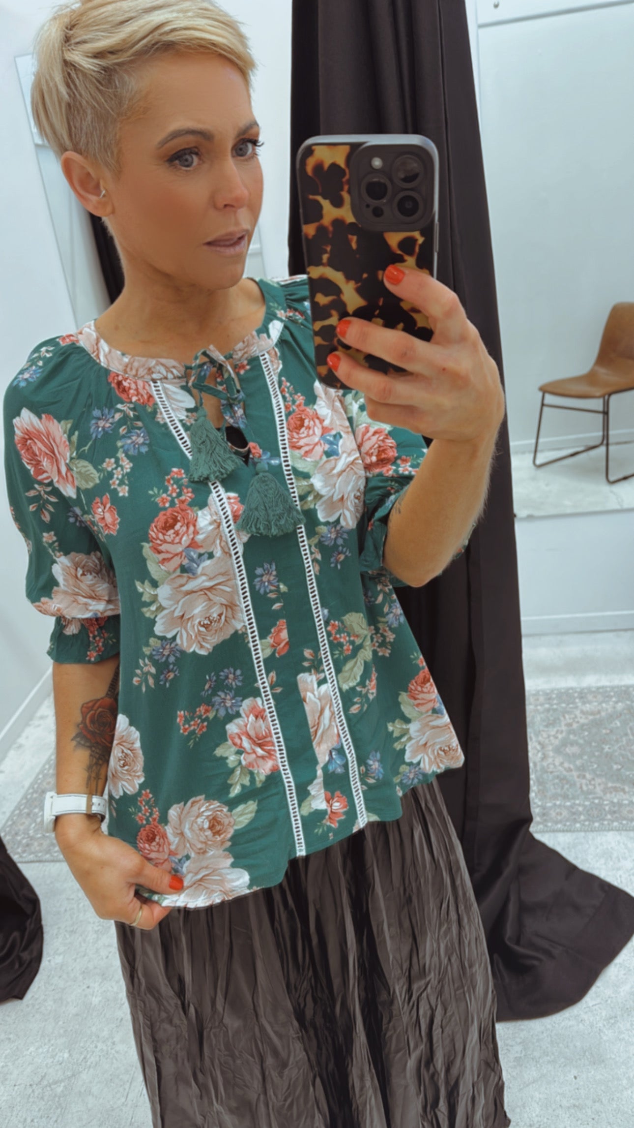So Instyle Floral lace trim blouse