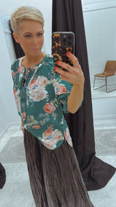 So Instyle Floral lace trim blouse