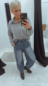 Baggy slant pocket 9/10ths cropped jeans
