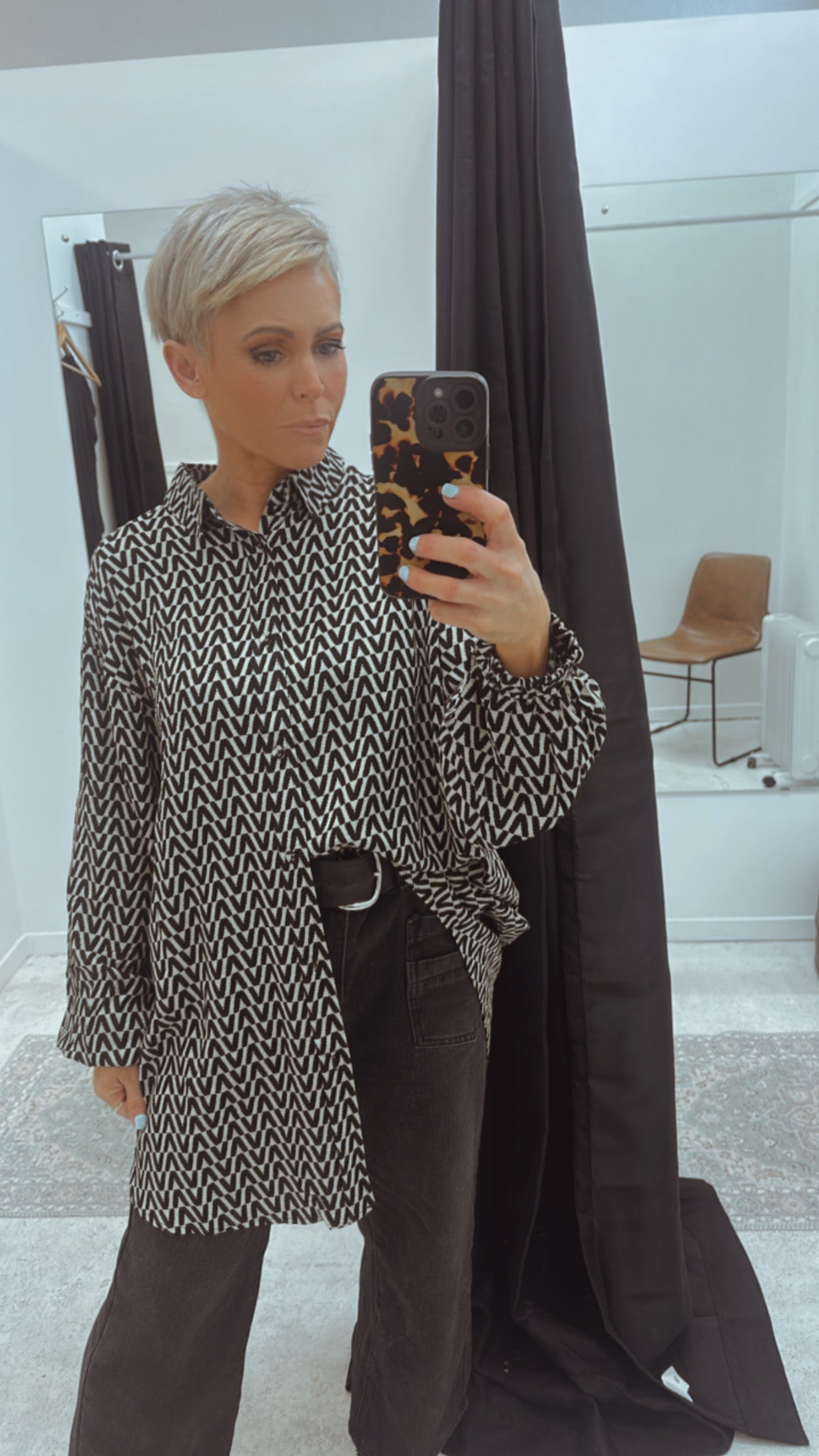 So Instyle Bamboo Cotton Geo Oversize shirt