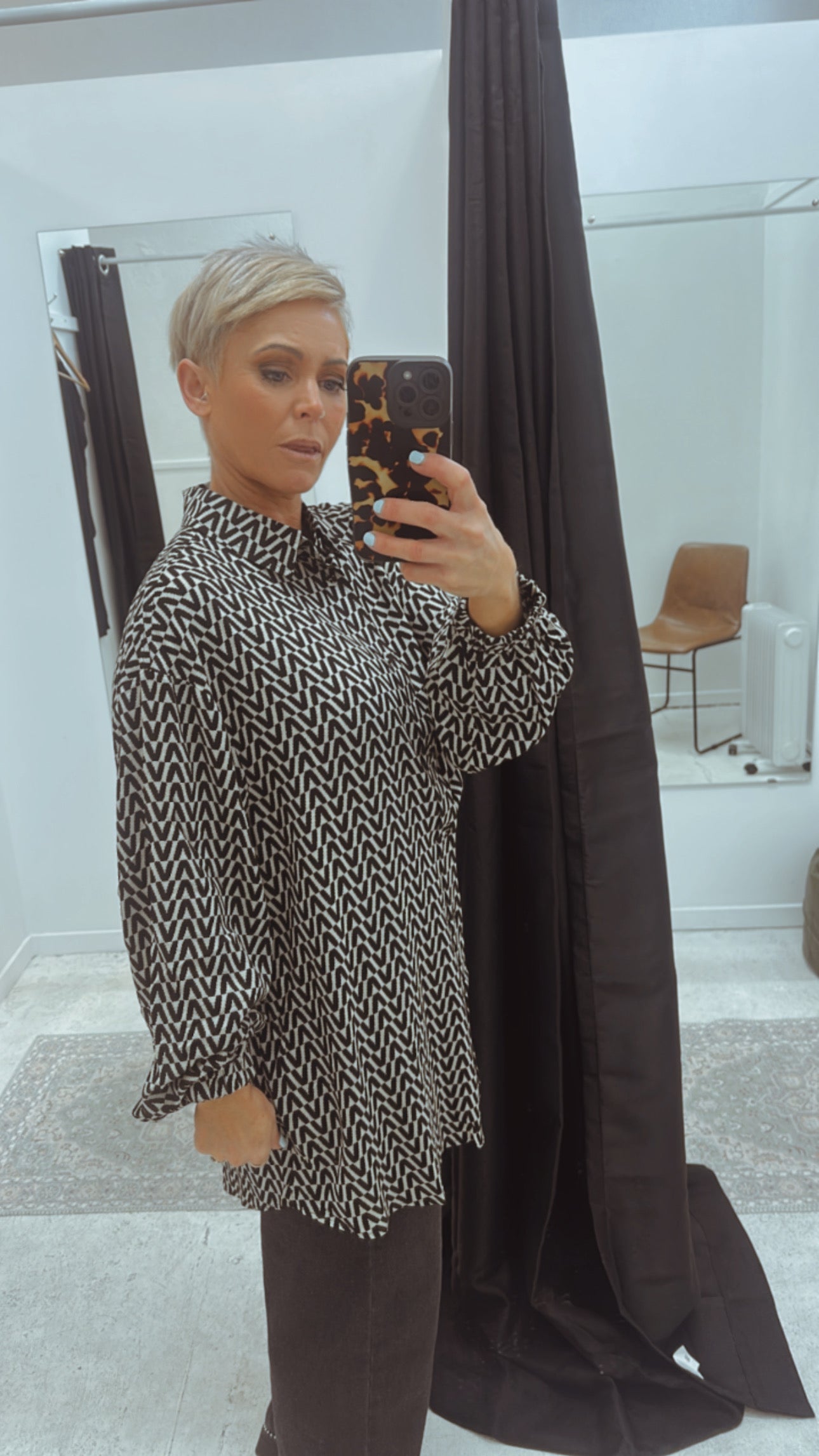 So Instyle Bamboo Cotton Geo Oversize shirt
