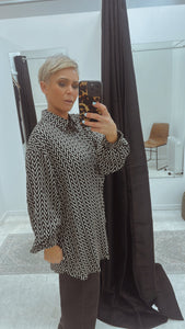 So Instyle Bamboo Cotton Geo Oversize shirt