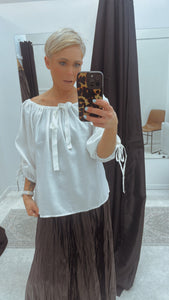 So Instyle Elastic neck drawstring detail top