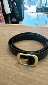 Black leather belt