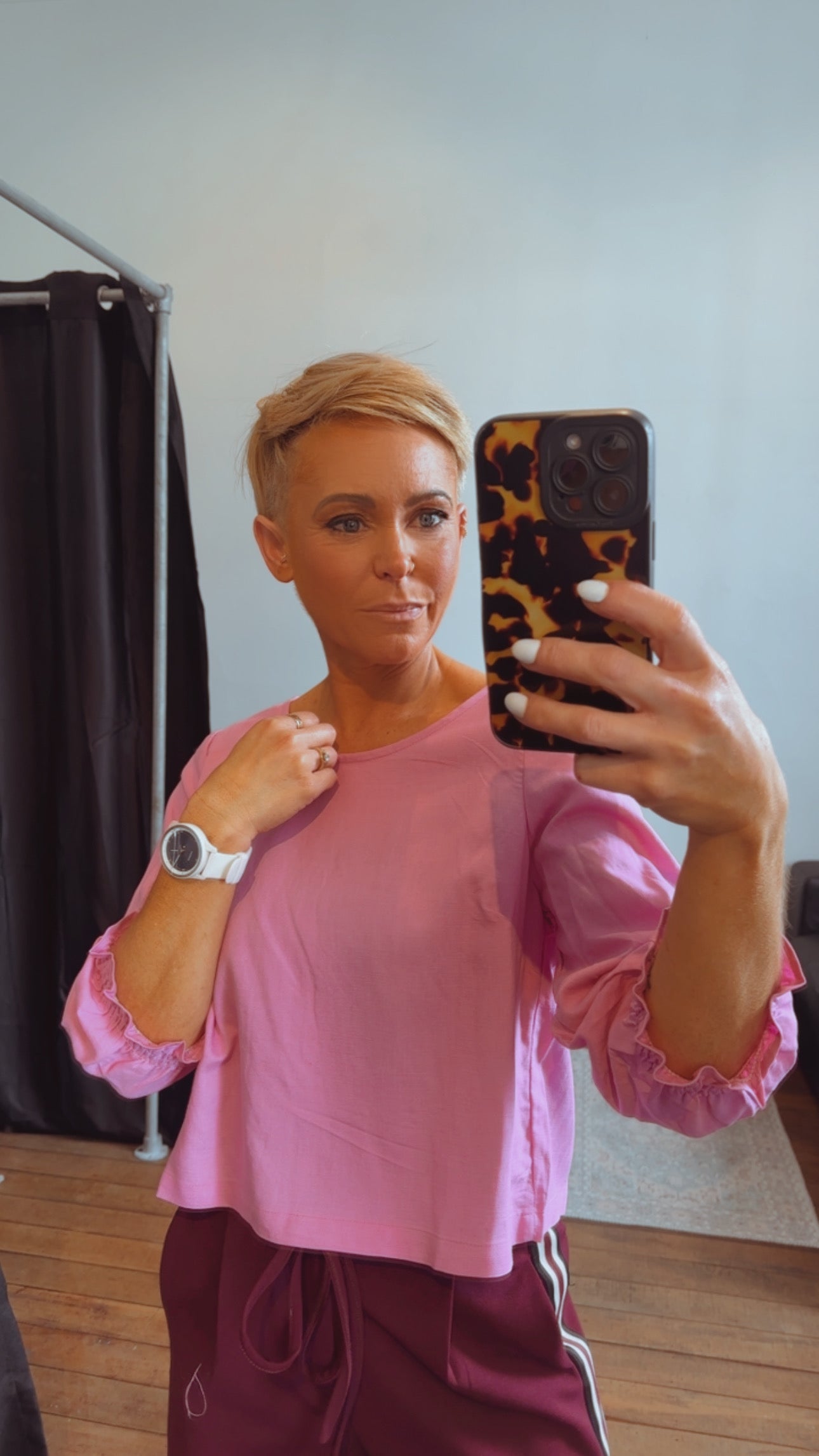 So Instyle Linen Viscose open back 3/4 sleeve top