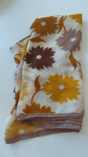 Yellow leaf print scarf