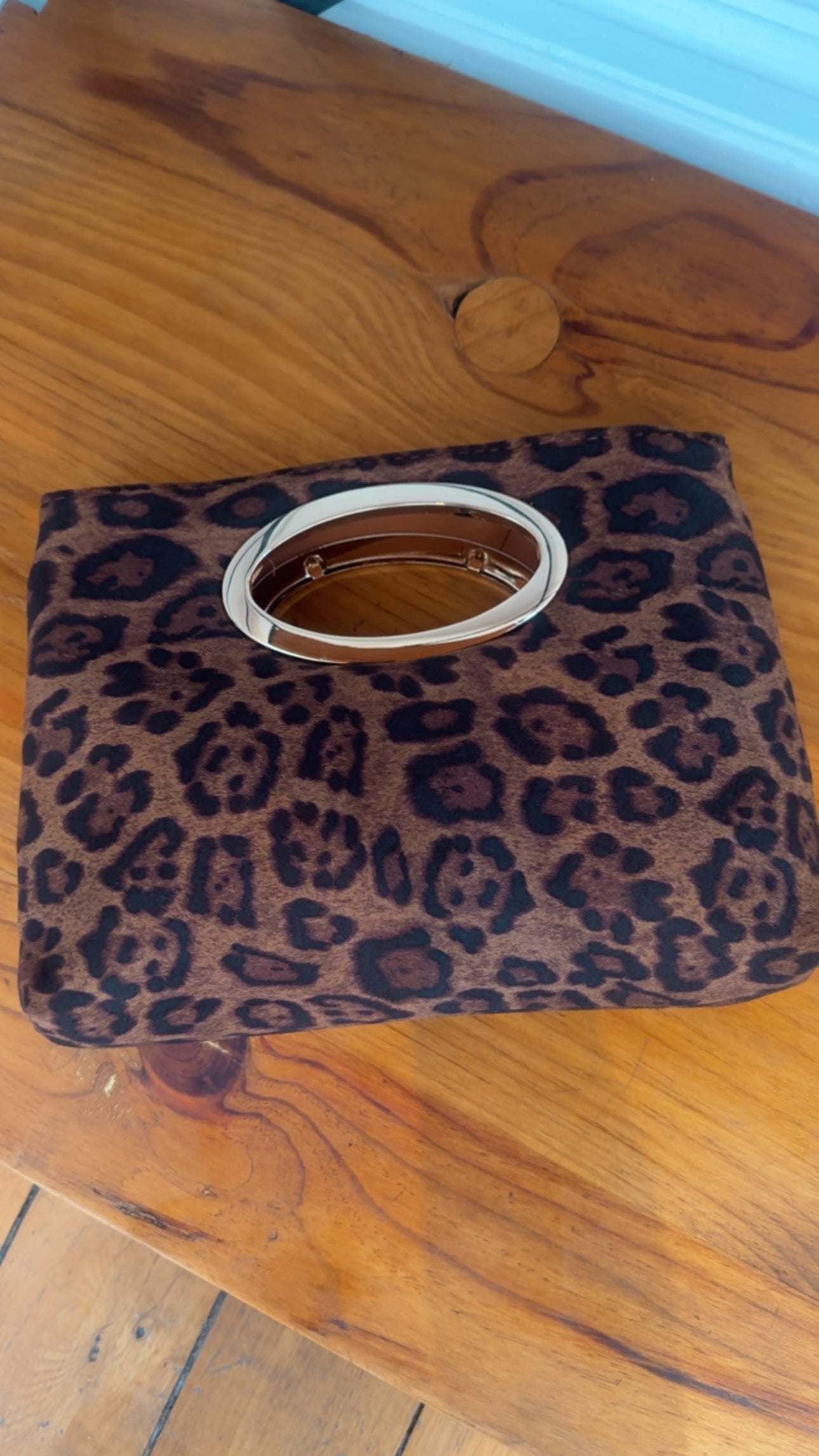 Leopard print clutch purse